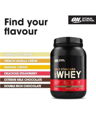 Optimum Nutrition Gold Standard 100% Whey Protein Powder - Chocolate Hazelnut, 896g (28 Servings) - Muscle Building and Recovery Formula with Glutamine and BCAA Amino Acids - Buy Online on GoSupps.com