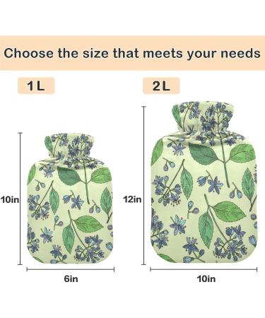 NAANLE RETRO Transparent Hot Water Bottle | 2L Hand/Foot Warmer for Pain Relief & Cold Therapy - Leaves & Flowers Design - Buy Online on GoSupps.com