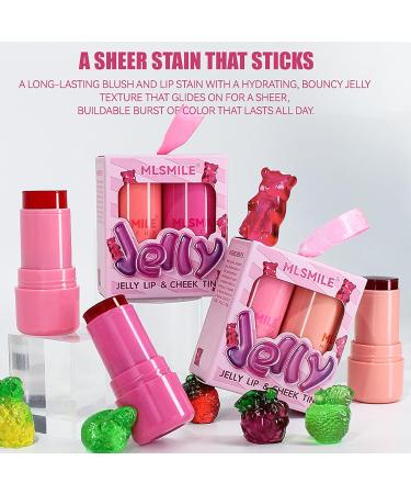 Shop 2 Colors Jelly Blush Stick Set - Water Jelly Tint for Lips & Cheeks | Sheer Stain Finish Buildable Color | International Shipping Available - Buy Online on GoSupps.com