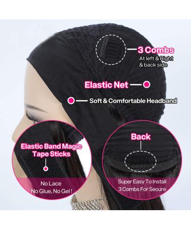 26 Inch Water Wave Headband Wig | Human Hair | Brazilian Virgin Hair | Natural Color | Machine Made | for Black Women - Buy Online on GoSupps.com