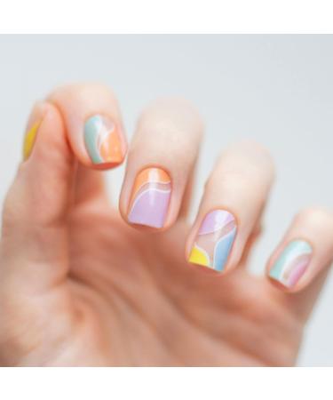 Avoa Beauty Nail Film - Summer Breeze | Purple White Yellow Blue Swirl | 16 Long-Lasting Self-Adhesive Nail Wraps | International Shipping Available - Buy Online on GoSupps.com