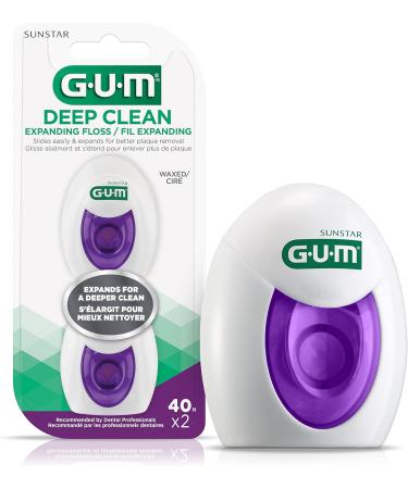 GUM ButlerWeave Dental Floss Mint Waxed 165M | GUM Deep Clean Expanding Dental Floss 2x40M 1 Count (Pack of 1) Mint Waxed + Expanding Dental Floss - Buy Online on GoSupps.com