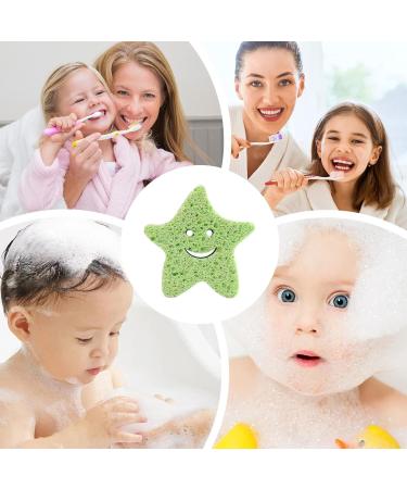 Toseky Kids Bath Sponge | Soft Baby Body Wash Scrubber Wood Pulp Sponge | Shower Sponge Dead Skin Remover Cute Shower Brush Bath Supplies for Toddler Kids Baby Green - Buy Online on GoSupps.com