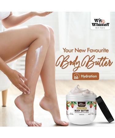 Wit & Whimsy Soothing Silk Body Butter Intense Moisturizer with Cocoa Butter & Caffeine | Ayurvedic Skin Care for All Skin Types 200GM (7.05Oz - Buy Online on GoSupps.com