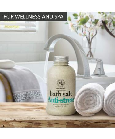 De-Stress Bath Salt 21.16 Oz with Natural Rosemary & Juniper Oils - Calming Sea Salts for Good Sleep and Relaxation - Aromatherapy Body Care - Buy Online on GoSupps.com