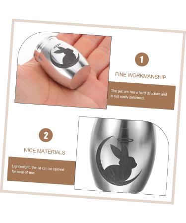 HANABASS Rabbit Urn Bunny Small Pet Urn Urns Urn for Ashes Parrot Urn Keepsake Urn Dog Urn Stainless Steel 2.50X1.50X1.50CM Silver - Buy Online on GoSupps.com