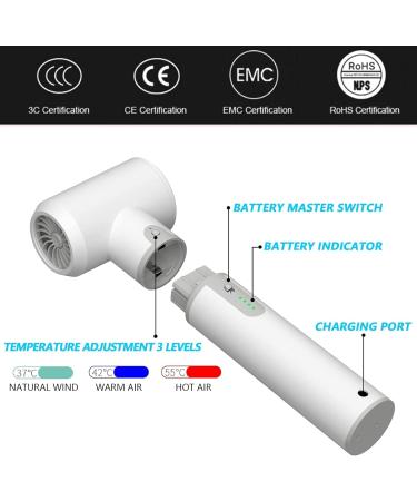 Cordless Hair Dryer with Nozzle Portable Travel Blow Dryers Hot/Cold Air Hairdryer Rechargeable Hair Dryers Gifts for Women/Mom - Buy Online on GoSupps.com