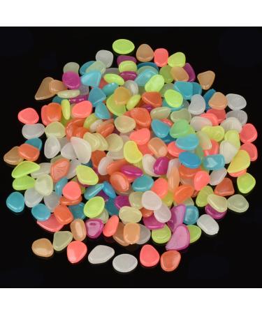 220 pieces of fluorescent stone bright stones for garden glowing decorative stones aquarium stone steps for sidewalks aquarium flower bed vase terrace lawn decor plants (multi -colored) 220 pieces multi -colored