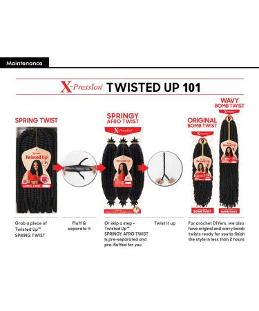 Outre X-pression Twisted Up Springy Afro Twist 16 - 3-Pack Multi Deals (1B) - Buy Online on GoSupps.com