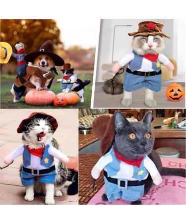 Cat Clothes Cat Halloween Costume Cute Puppy Dog Cat Cosplay Funny Cloths Dress Up Cowboy Outfit Pet Halloween Costume Cowboy Dog Costume Halloween Cat Costume(Cowboy L) - Buy Online on GoSupps.com