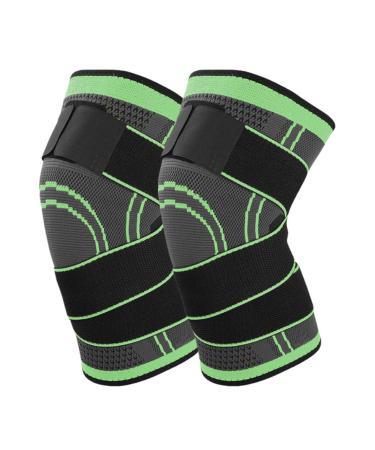 Knee support 2 pieces of sports kneeze with adjustable strap men women's knee sleep for knee pain meniscus tear arthritis tendonal inflammation running climbing weights (s green) green s - Buy Online on GoSupps.com