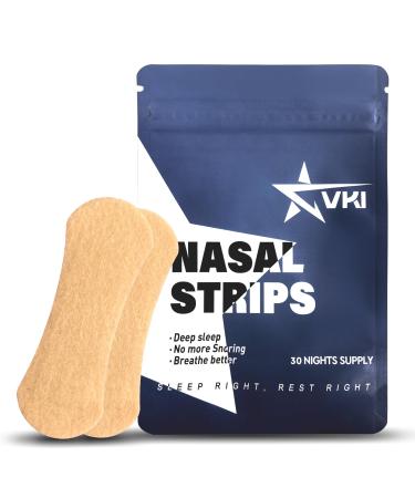 VKI Nasal Strips - Nasal Congestion Relief Strips for Better Sleep (30 Ct) Extra Strength Nasal Strips -Non-Invasive Anti Snoring Strips for Men & Women