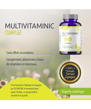 MULTIVITAMINIC COMPLEX - 365 Vegan Tablets - Vitamin C E B1 B2 B6 B12 Calcium Iron Niacin Pantothenic Acid Folic Acid - Men and Women - Buy Online on GoSupps.com