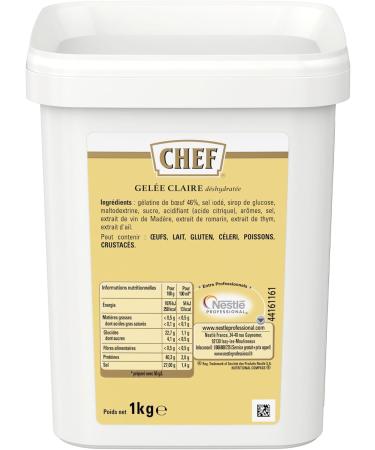 CHEF Dehydrated Clear Jelly | Dehydrated Sauce Culinary Aids | For Topping Decor | 1kg Box for 20L of Sauce - Buy Online on GoSupps.com