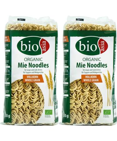 BIOASIA Organic Mie Noodles whole grain quick and easy to prepare (1 x 250 g) (pack of 2) 250 g (pack of 2)