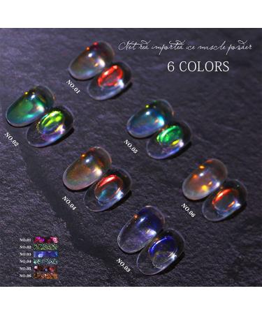 Buy 2 Jar Nail Powder Set - Aurora & Mermaid Dazzling Glitter for DIY Nail Art - Glazed Donut Mirror Effect - Buy Online on GoSupps.com