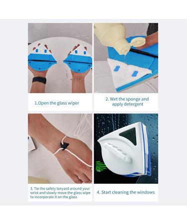 Double-side Magnetic Glass Wiper Window Cleaner Surface Cleaning Brush Triangle Cleaning Tools for High House Glass Windows Thickness 3-8mm - Buy Online on GoSupps.com
