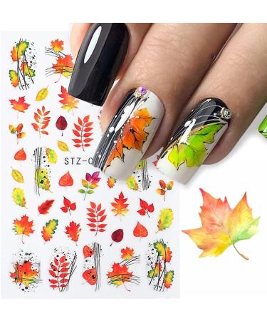 9 Sheets Autumn & Halloween 3D Nail Stickers - Skull Decals, Fall Leaves, Pumpkin, Ghost, Spider Web, Skeleton Patterns - Self-Adhesive Nail Art for Thanksgiving & Halloween Party - Buy Online on GoSupps.com