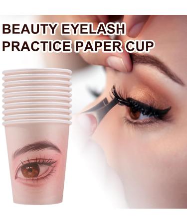 Eyelash Training Aids - Extension Lash Makeup Paper Cup | 20x Eyelash Training Paper Cup for Adults Makeup Artist Eyelash Beautician - Buy Online on GoSupps.com