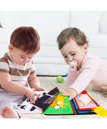 Lypsochaat Baby Mirror Toys with Crackling Bite Ring - Montessori Sensory Educational Toy for 0-6 Months - Foldable Black and White Baby Gift - Buy Online on GoSupps.com