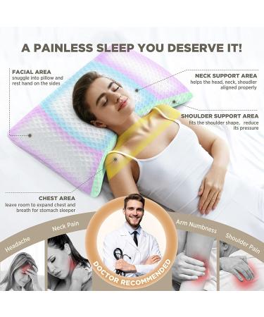 Groye Cooling Side Sleeper Pillow - Neck Pain Relief Memory Foam Pillow with Back and Shoulder Support - Odorless Cervical Bed Pillow for Side Sleepers - Queen Size with Washable Pillowcase - Buy Online on GoSupps.com