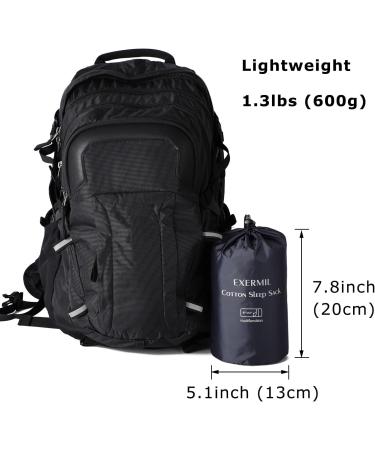 EXERMIL 100% Cotton Sleep Sack | All-Round Zipper | 87x43 Large Sheets for Traveling & Camping | Multifunctional Travel Sheets (Unzipped 87x87) | Lightweight | All Season Grey - Buy Online on GoSupps.com