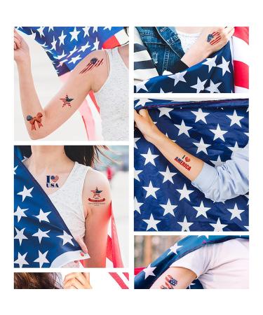 Memorial Day Temporary Tattoos - 20 Sheets Tattoo Sticker Set for Independence Day Celebration - Buy Online on GoSupps.com