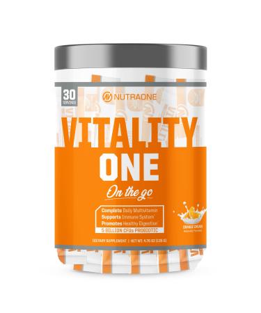NutraOne VitalityOne On The Go Complete Multivitamin Probiotic and Enzyme Blend Orange Cream  30 Servings - Buy Online on GoSupps.com