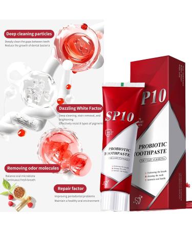 Probiotic Toothpaste Sp10 Toothpaste with Toothbrush Sp10 Whitening Toothpaste Removes Tooth Stains Probiotic Whitening Toothpaste - Buy Online on GoSupps.com