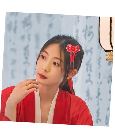 Beaupretty tassel hair accessories chinese new year hair accessories chinese hair clip Asia Chinese style festival hair clips Hanfu hairpin girl Metal temperament red hair clips - Buy Online on GoSupps.com