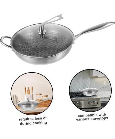 OUNONA Honeycomb Wok Non Stick Cooking Utensils Griddle Baking Pans Roasting Pan Non Stick Fry Pan Work on Induction Stove Wok Non Stick Wok Stainless Steel Handle Chinese Style - Buy Online on GoSupps.com