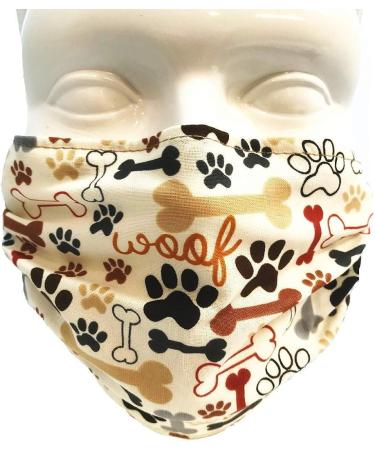 Breathe Healthy Kids Reusable Face Mask - Adjustable, Breathable, Washable - Dog Bones and Paw Prints - Made in USA - Buy Online on GoSupps.com