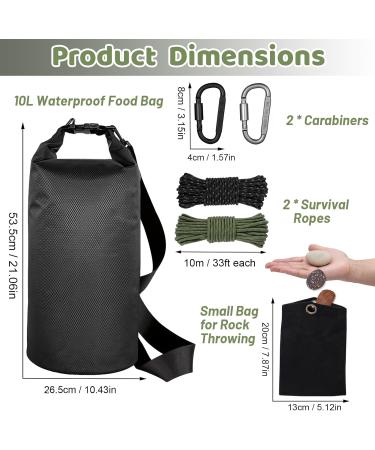 Waekiytl Bear Food Bag Hanging System - Ultralight 10L Waterproof Camping Bear Bag Kit with Pulley Ropes Clips & Instructions | International Shipping Available - Buy Online on GoSupps.com