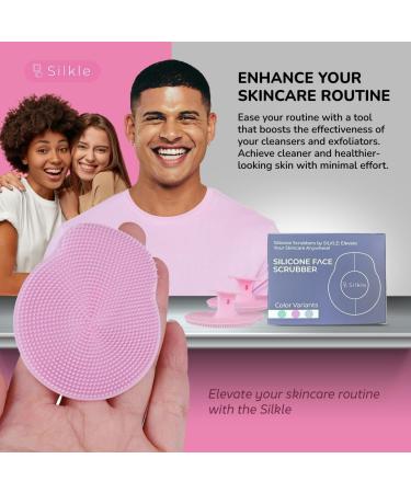 Silicone Face Scrubber - Exfoliating Facial Brush for Gentle Cleansing | 2 Pack Pink | Premium Skin Care Tool - Buy Online on GoSupps.com