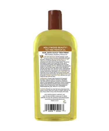 Hollywood Beauty Tea Tree Oil 16oz Bottle - Hair, Skin & Scalp Treatment | Moisturizes Dry & Itchy Scalp | Hot Oil Treatment with Vitamin E, Aloe, and Fungus Fighter - Buy Online on GoSupps.com