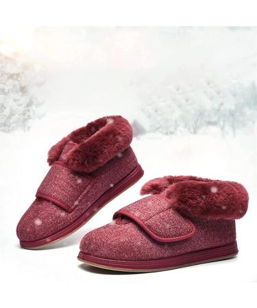 Hiigh Adjustable Diabetic Shoes for Winter Warmth - Pink, Size 42 | Arthritis & Edema Relief for Elderly Men & Women - Buy Online on GoSupps.com