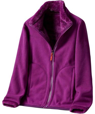 oelaio Womens Fleece Jacket with Pockets Full Zip Polar Fleece Sweater Soft Lightweight Fall Winter Warm Go Out Outwear Wine Large - Buy Online on GoSupps.com