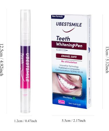 Teeth Whitening Pen (4 Pcs) - Effective Stain Removal Painless Travel-Friendly Mint Flavor | 40+ Uses - Buy Online on GoSupps.com