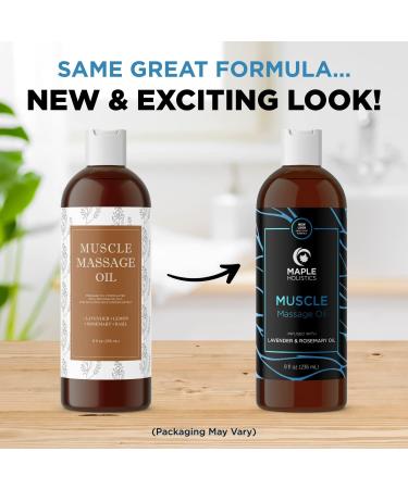 Muscle Relief Massage Oil with Lavender and Rosemary - Full Body Warming Therapy for Sore Muscles (8oz) - Buy Online on GoSupps.com