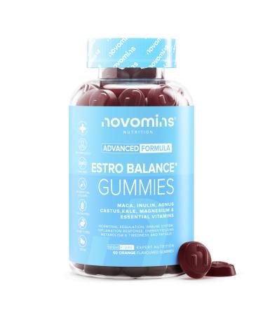Estro Gummies for Women Hormonal Balance Supplement With Vitamin B6 B12 D2 Magnesium Maca Inulin and Chaste Tree Supports Energy and Hormones Gluten Free Novomins