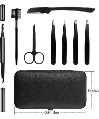 Hocosy 8-PC Eyebrow Care Set - Brown Pencil Comb Tweezers Razors Brushes & Scissors - Perfect for Flawless Eyebrows - International Shipping Available - Buy Online on GoSupps.com