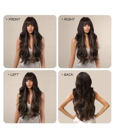 Testar Dark Brown Long Wavy Wigs for Women - Natural-Looking Synthetic Curly Ponytail Wig for Daily & Party Use - Buy Online on GoSupps.com