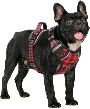 Heele Adjustable No-Pull Dog Harness | Reflective & Breathable for Small Dogs | XS (Chest 33-43cm) | Black-Red - Buy Online on GoSupps.com