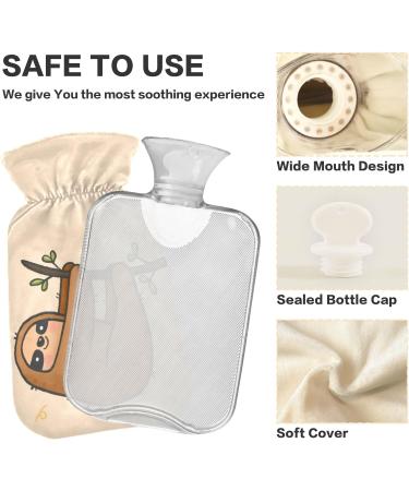 Naanle Sweet Sloth Cartoon Hot Water Bottle - 2L Transparent Large Heat Therapy for Bed Hand & Feet Pain Relief - Buy Online on GoSupps.com