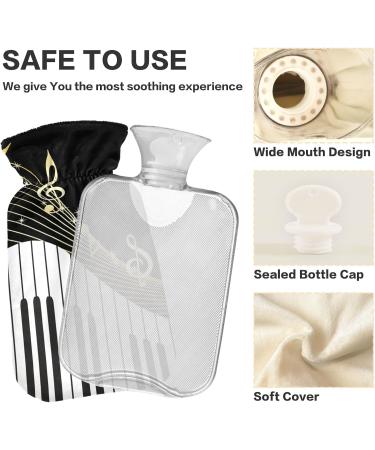 Hot Water Bottle with Musical Instruments Cover - 1L Pain Relief for Bed Hands & Feet - BAP-Free - Buy Online on GoSupps.com