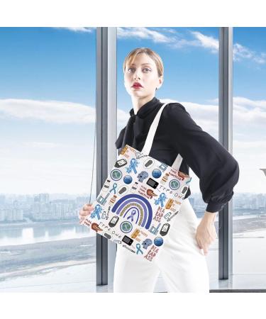 Blue Ribbon T1D Warrior Gift | Type 1 Diabetes Awareness Tote Bag | Diabetic Supply Bag - Buy Online on GoSupps.com