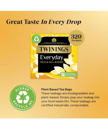 Twinings Everyday Tea | Classic Blend Rich & Well Rounded Black Tea | Multipack Bulk Buy 320 (4 x 80) Biodegradable Tea Bags Everyday 80 Count (Pack of 4) - Buy Online on GoSupps.com