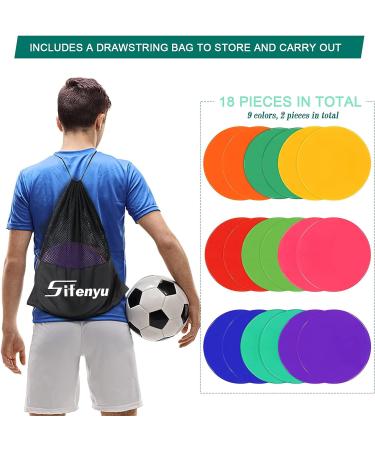 SIFENYU Rubber Spot Markers Set - 18pcs 9inch 10inch Agility Dots for Soccer, Football, Basketball Training & Classroom Activities - Buy Online on GoSupps.com