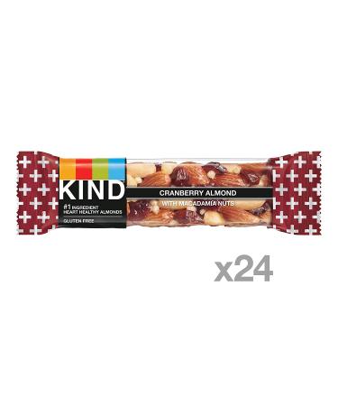 KIND Nut Bars Cranberry Almond - Gluten Free, 5g Protein, 1.4oz, 24 Count - Buy Online on GoSupps.com