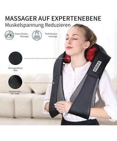 Ikristin 3D Neck Massage Device with Heat - Shiatsu Massager for Pain Relief in Neck Back & Waist | Family-Friendly - Buy Online on GoSupps.com